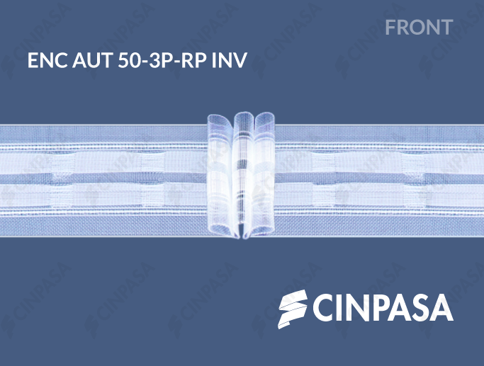  Cinta fruncidora encrestadora automática 3 pliegues rectos transparente 